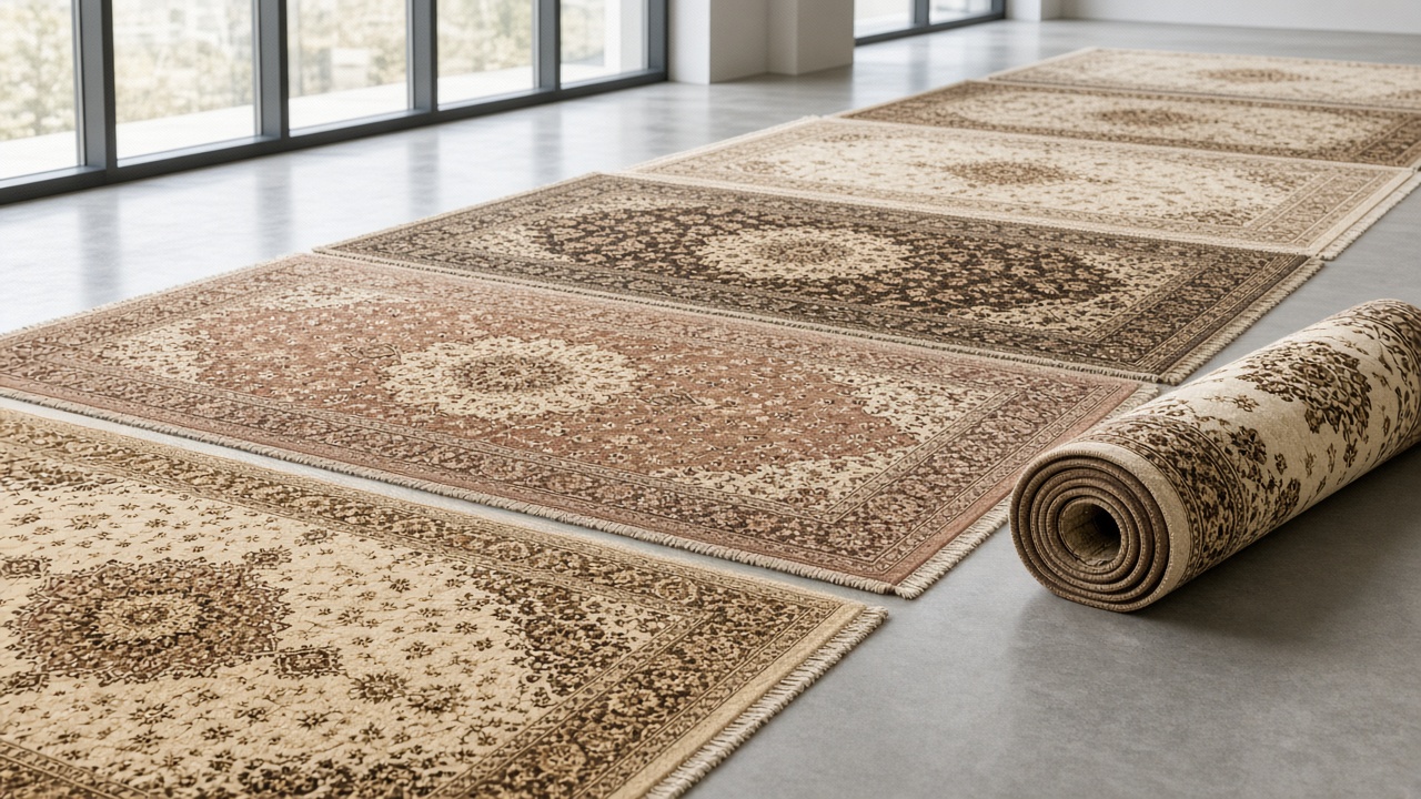 Showroomda serili makine halıları